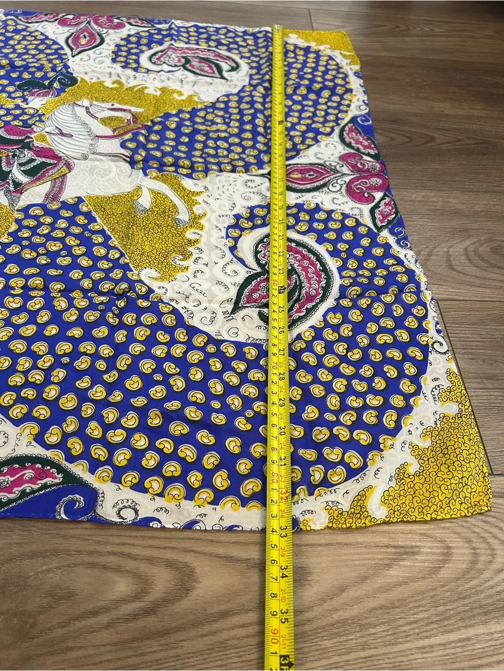 Equestrian Horse Rider Paisley Square Scarf Blue Gold Pink Designer Inspired